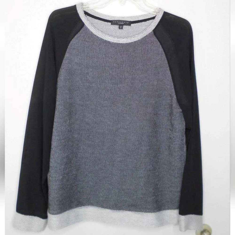 Sanctuary Charcoal and Black Crewneck Sweater Size Large
